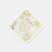 Yellow Stripes Lemons and Flowers Graduation Serviette (Ecke)