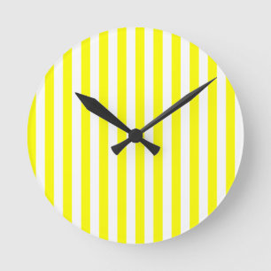 Yellow Stripes Runde Wanduhr