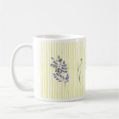 Yellow Stripes with Watercolor Wildflowers Kaffeetasse (Links)