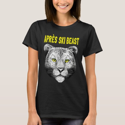 Yellow Style Apres Ski Snow Leopard T-Shirt (Vorderseite)