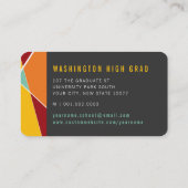 Yellow Stylish Geometric Lines Mod Foto Graduate Telefonnummerkarte (Rückseite)