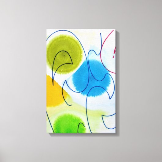 Yellow Stylish Trendy Moderne Abstrakte Canvas Pri Leinwanddruck (Vorderseite)