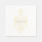 Yellow Subask Damask Paper Napkins Serviette (Vorderseite)