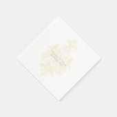 Yellow Subask Damask Paper Napkins Serviette (Ecke)