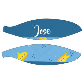 Yellow submarine and fish on blue basketball (Panele)