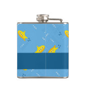 Yellow submarine and fish on blue flachmann (Rückseite)