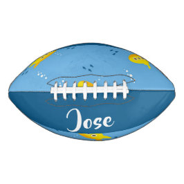 Yellow submarine and fish on blue football