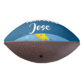 Yellow submarine and fish on blue football (Gedreht 270)