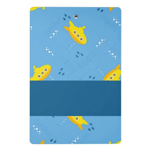 Yellow submarine and fish on blue mini klemmbrett (Rückseite)