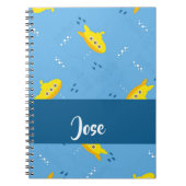 Yellow submarine and fish on blue notizblock (Vorderseite)