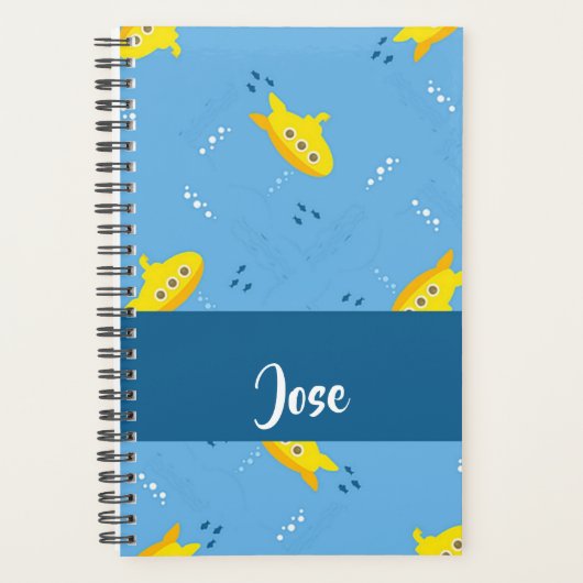 Yellow submarine and fish on blue planer (Vorderseite)