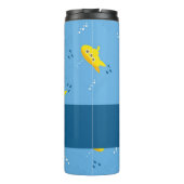Yellow submarine and fish on blue thermosbecher (Rückseite)