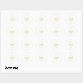 Yellow Subtle Damask Vielen Dank Stickers (Blatt)