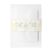 Yellow Subtle Damask Wedly Bands Einladungsbanderole (Vorderseite Beispiel)