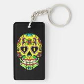 Yellow Sugar Skull Day of the Dead Key Chain Schlüsselanhänger (Rückseite)