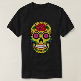 Yellow Sugar Skull Dia de los Muertos T-Shirt