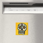 Yellow Sugar Skull Magnet (In Situ (Geschirrspüler))