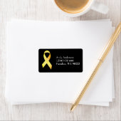 Yellow Suicide Prevention Ribbon Adressaufkleber (Insitu)