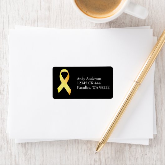 Yellow Suicide Prevention Ribbon Adressaufkleber (Insitu)