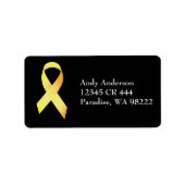 Yellow Suicide Prevention Ribbon Adressaufkleber (Vorne)
