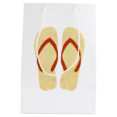 Yellow Summer Beach Partys Flip Flops Geschenktasc Mittlere Geschenktüte (Rückseite)