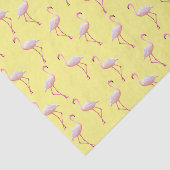 Yellow Summer Flamingo Pattern Seidenpapier (Ausschnitt)