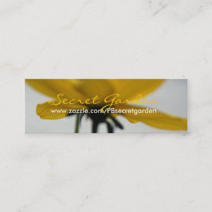 Yellow Summer Floral Fotokarte Mini Visitenkarte