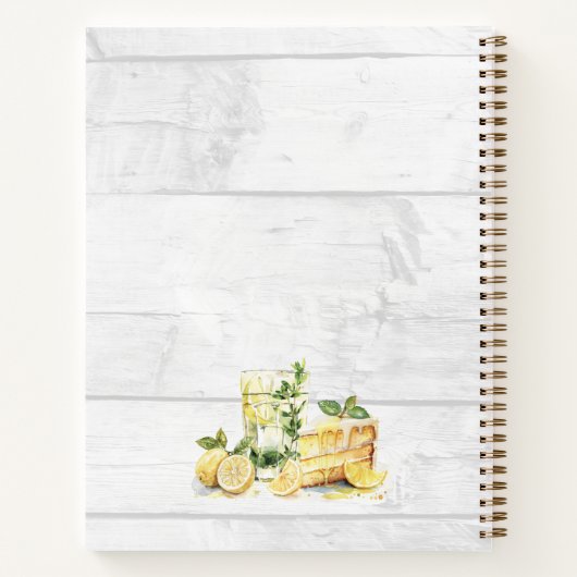 Yellow Summer Lemon Personalisiertes Rezept Buch (Rückseite)