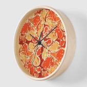 Yellow Summer Orange Bali Batik Art Paisley Uhr (Winkel)