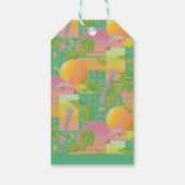 Yellow Summer Vaporwave Sunset Birthday Geschenkanhänger (Rückseite)