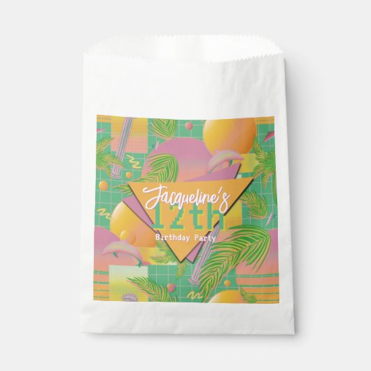 Yellow Summer Vaporwave Sunset Birthday Geschenktütchen (Vorderseite)