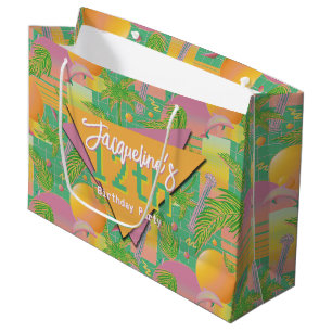 Yellow Summer Vaporwave Sunset Geburtstag Große Geschenktüte