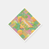 Yellow Summer Vaporwave Sunset Geburtstag Serviette (Ecke)