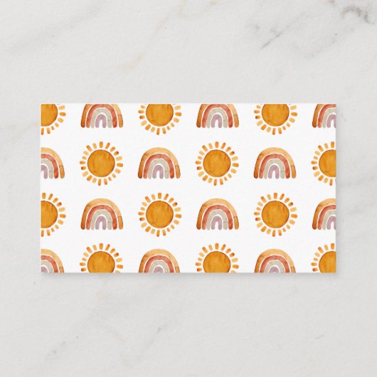 Yellow Sun Baby Showbuchanfrage Begleitkarte (Rückseite)