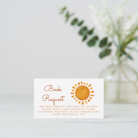 Yellow Sun Baby Showbuchanfrage Begleitkarte (Stehend Vorderseite)