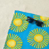 Yellow Sun Caribbean Blue Beach Handtuch (Beispiel)