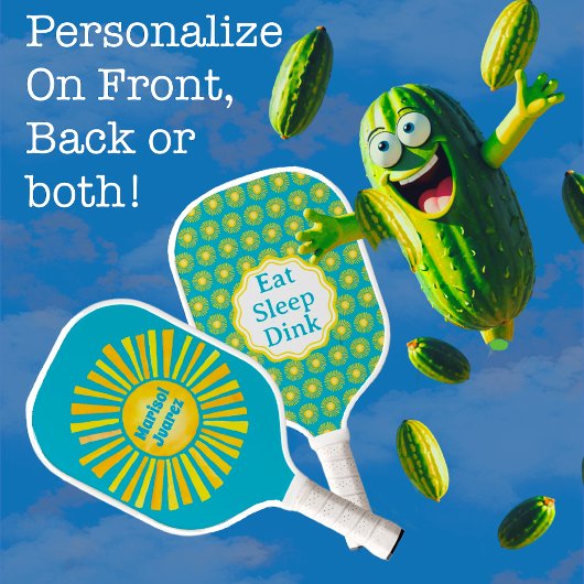 Yellow Sun Caribbean Blue Pickleball Paddel Pickleball Schläger