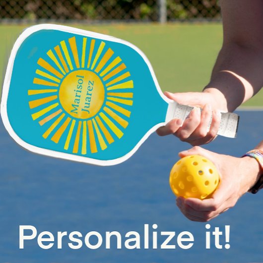 Yellow Sun Caribbean Personalisiert Pickleball Schläger