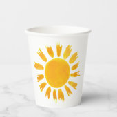 Yellow Sun First Birthday Party Pappbecher (Vorderseite)