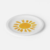 Yellow Sun First Birthday Party Pappteller (Schrägansicht)