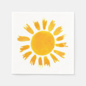 Yellow Sun First Birthday Party Serviette (Vorderseite)