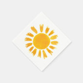 Yellow Sun First Birthday Party Serviette (Ecke)
