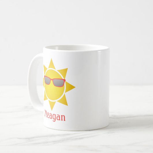 Yellow Sun mit Cooler Red Sunglassle Tasse (Vorderseite Links)