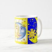 Yellow Sun Moon Blue Tasse (VorderseiteRechts)