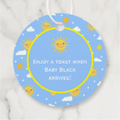 Yellow Sun Pop es, wenn sie Pop Baby Dusche Geschenkanhänger (Rückseite)