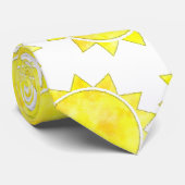 Yellow Sun Watercolor-Muster Krawatte (Gerollt)