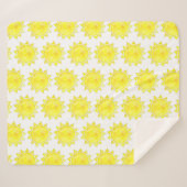 Yellow Sun Watercolor-Muster Sherpadecke (Vorderseite (Horizontal))