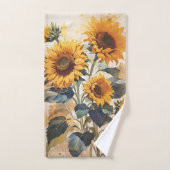 Yellow Sunblumen Bouquet Badhandtuch Set (Handtuch)