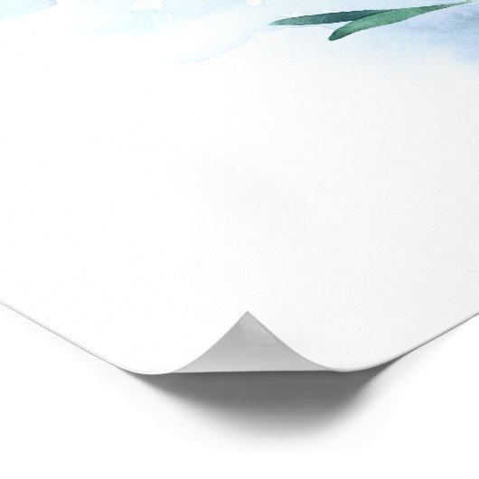 Yellow Sunblumen und Dusty Blue Hydrangea Wedding Poster (Ecke)