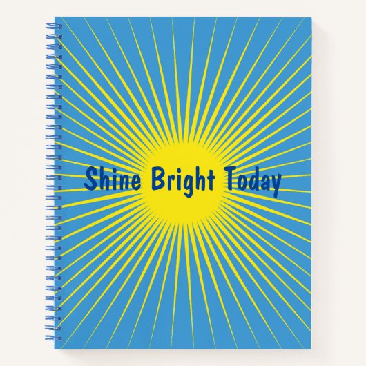 Yellow Sunburst Spiral Notebook Notizblock (Vorderseite)